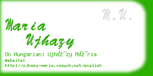 maria ujhazy business card